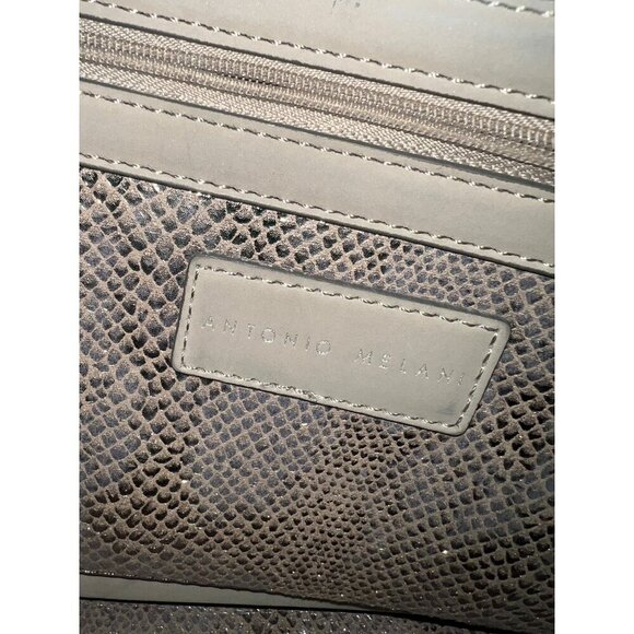 Antonio Melani | Gold Metallic Reptile Pattern Shoulder Bag Tote - Picture 7 of 10